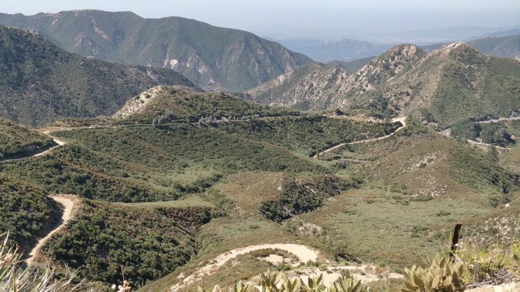 Looking back at the switchbacks on the way to Josephine Peak