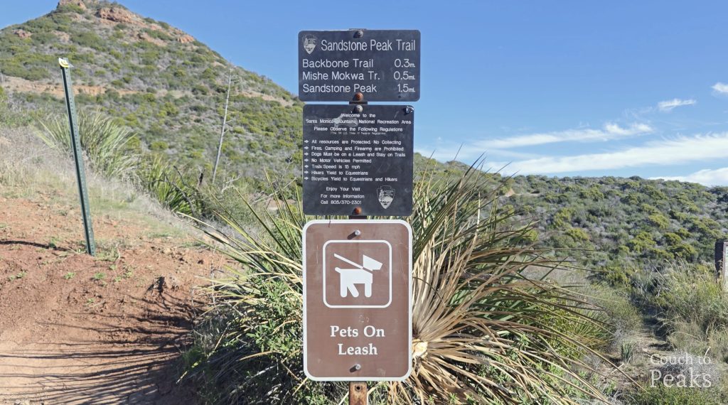 Sandstone Peak Trailhead Sign